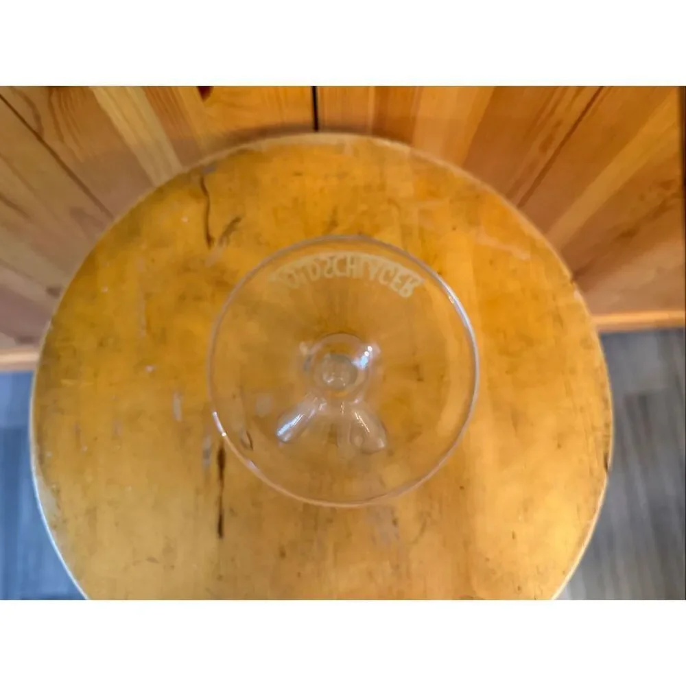 VINTAGE GOLDSCHLAGER TRIPLE FLUTE TRIO LONG STEMMED CORDIAL GLASS GERMANY (7504)